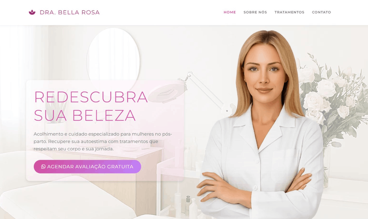 Projeto de website para a Dra. Bella.