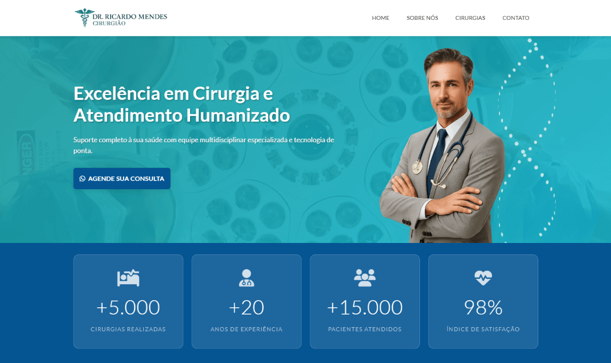Projeto de website para o Dr. Ricardo.